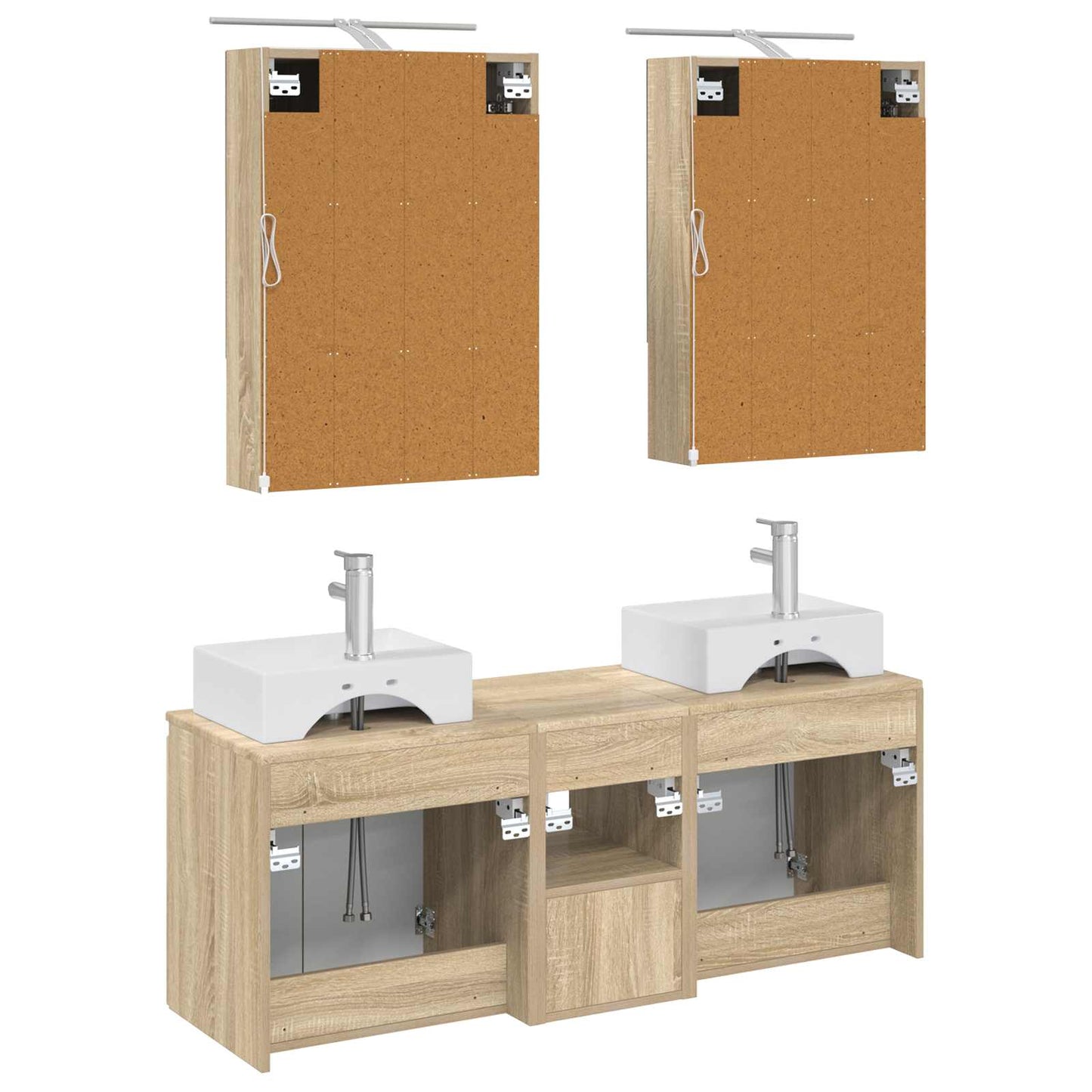 vidaXL Bathroom Cabinet Set 5 pcs Sonoma Oak Engineered Wood