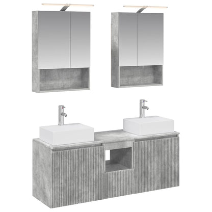 vidaXL Bathroom Cabinet Set 5 pcs Concrete Grey Engineered Wood