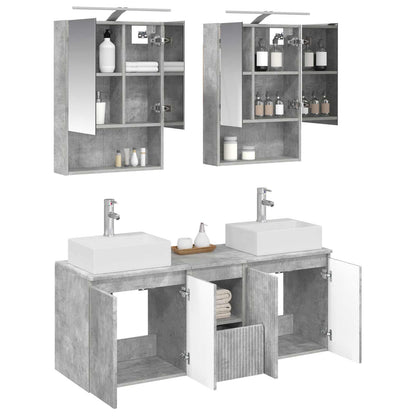 vidaXL Bathroom Cabinet Set 5 pcs Concrete Grey Engineered Wood