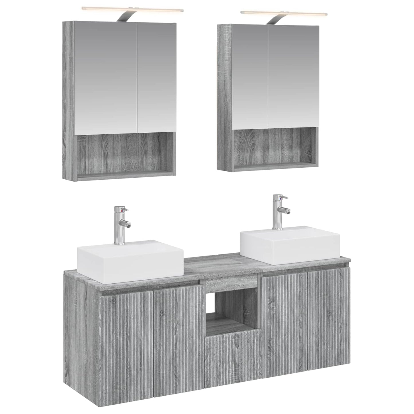 vidaXL Bathroom Cabinet Set 5 pcs Grey Sonoma Engineered Wood