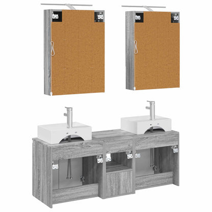 vidaXL Bathroom Cabinet Set 5 pcs Grey Sonoma Engineered Wood