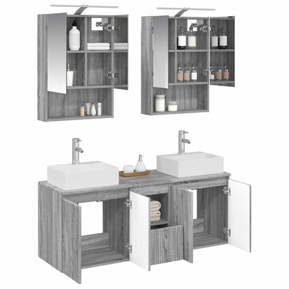 vidaXL Bathroom Cabinet Set 5 pcs Grey Sonoma Engineered Wood