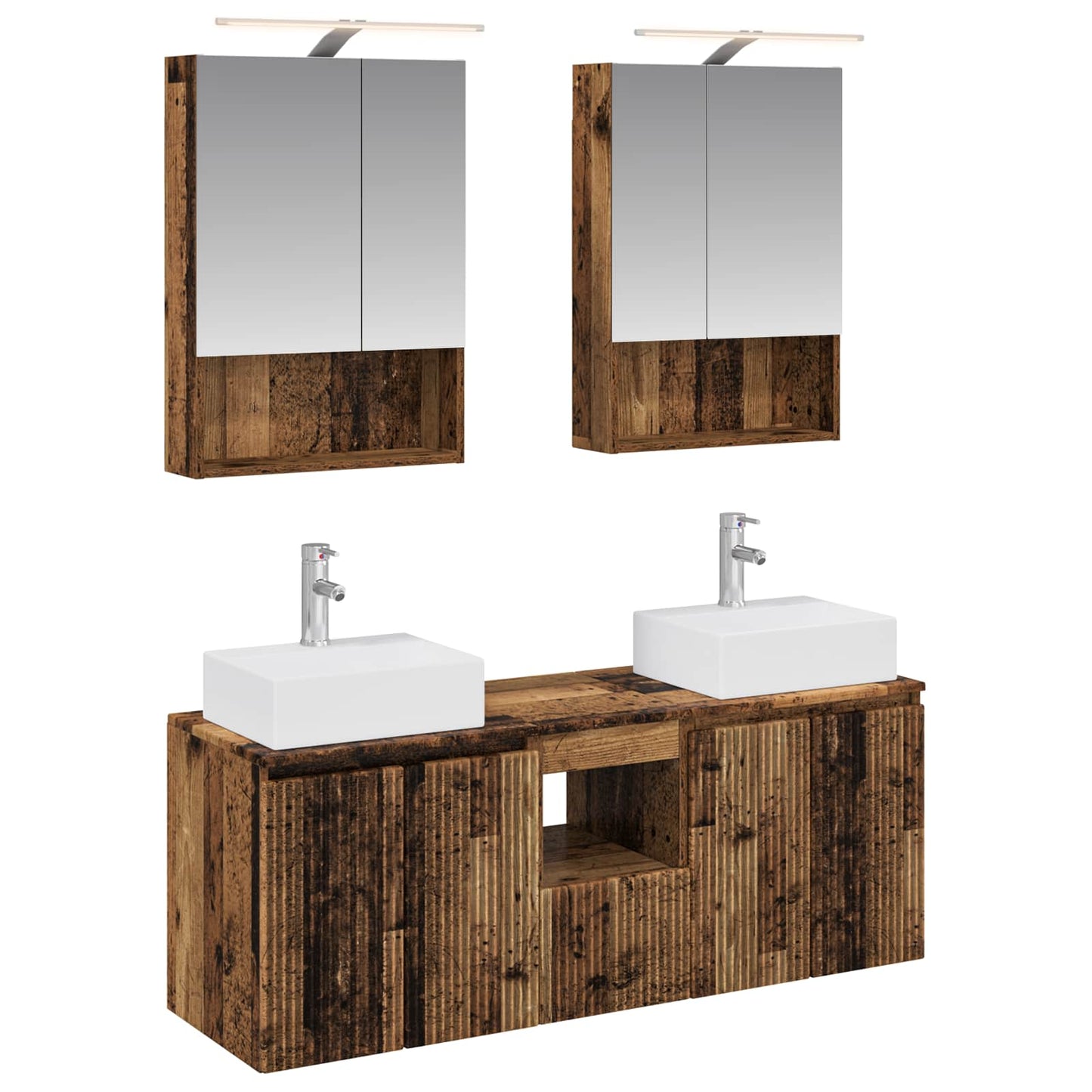 vidaXL Bathroom Cabinet Set 5 pcs Old Wood Engineered Wood