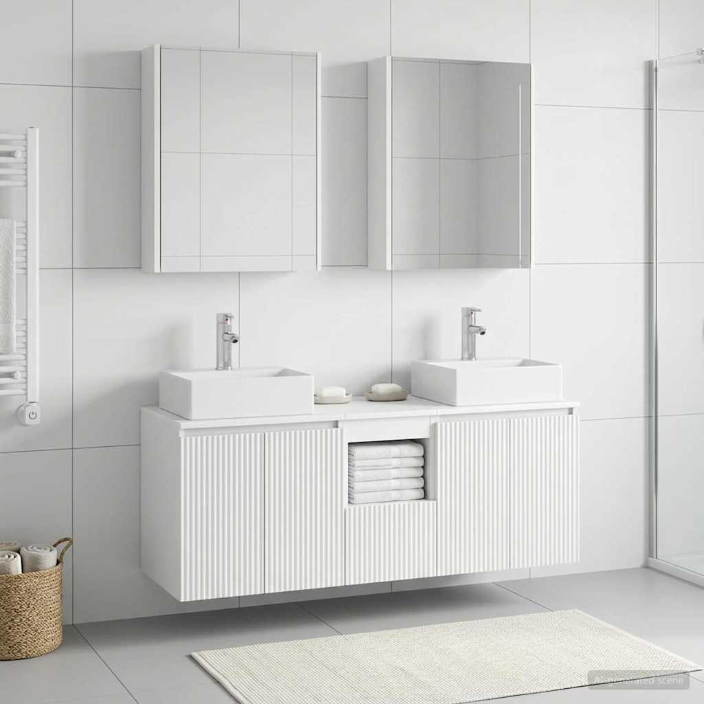 vidaXL Bathroom Cabinet Set 5 pcs White Engineered Wood