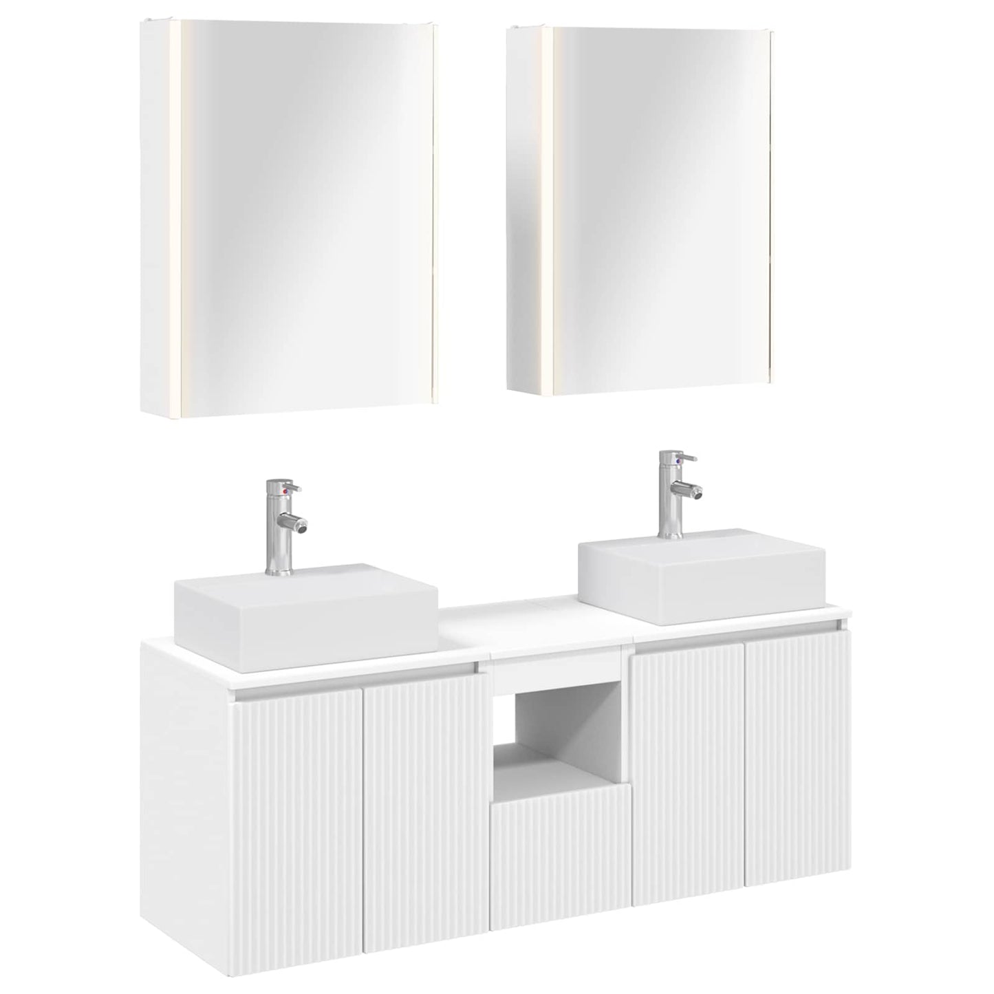 vidaXL Bathroom Cabinet Set 5 pcs White Engineered Wood