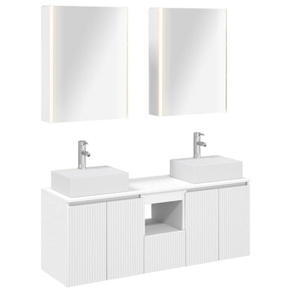 vidaXL Bathroom Cabinet Set 5 pcs White Engineered Wood