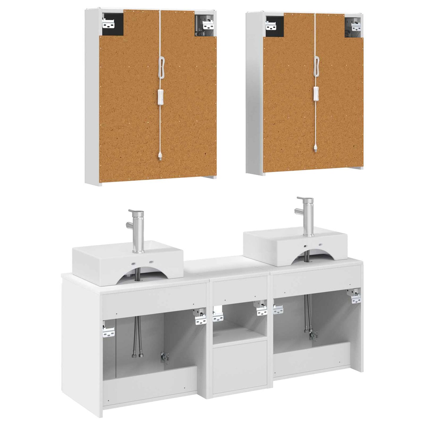 vidaXL Bathroom Cabinet Set 5 pcs White Engineered Wood