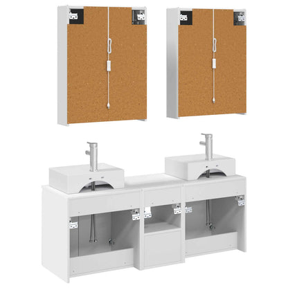 vidaXL Bathroom Cabinet Set 5 pcs White Engineered Wood