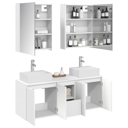 vidaXL Bathroom Cabinet Set 5 pcs White Engineered Wood