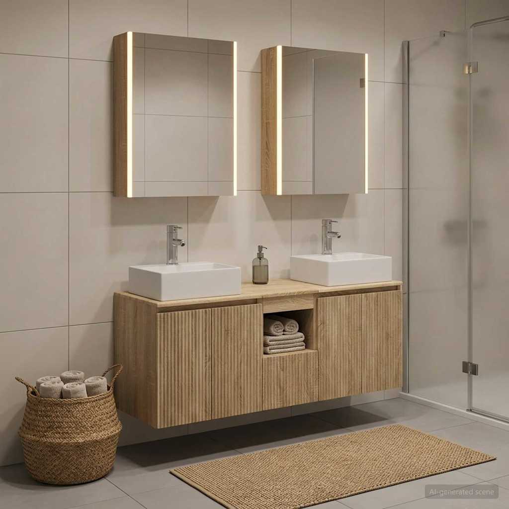vidaXL Bathroom Cabinet Set 5 pcs Sonoma Oak Engineered Wood