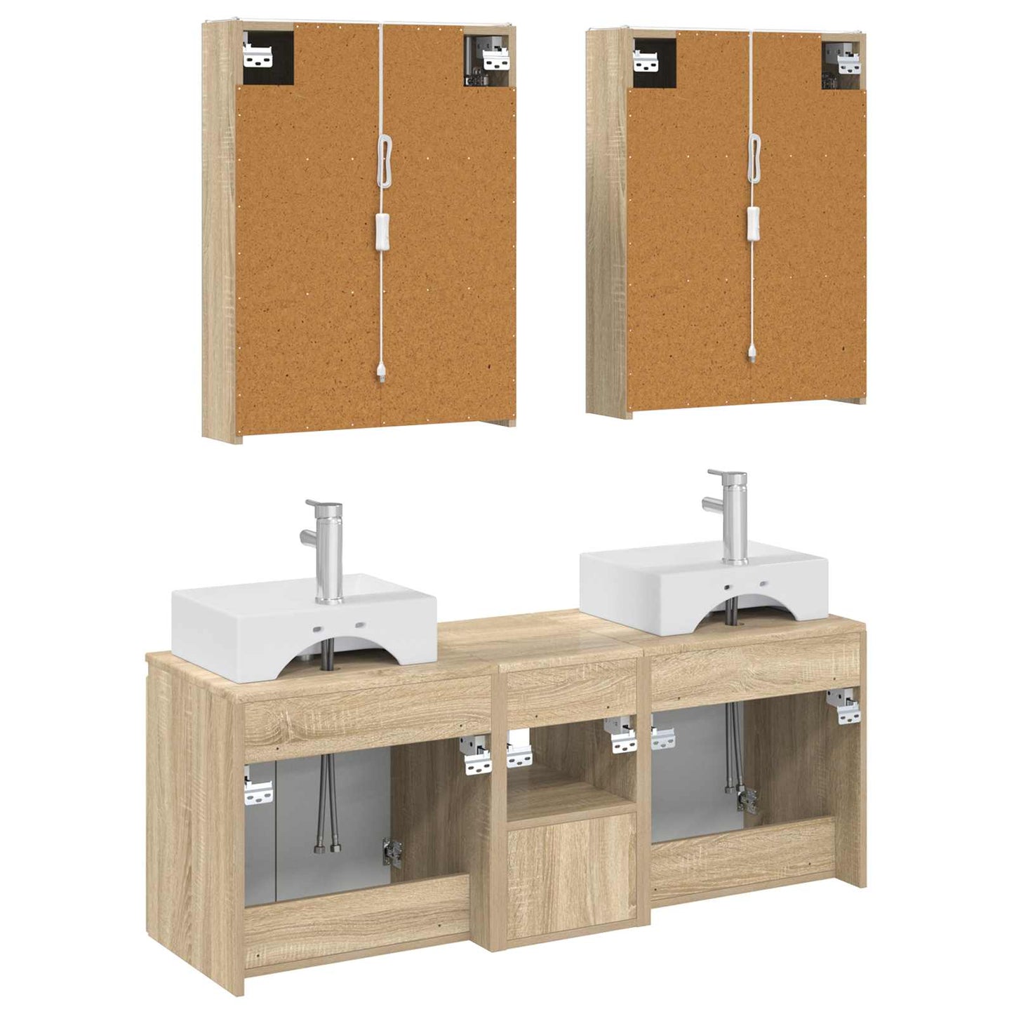 vidaXL Bathroom Cabinet Set 5 pcs Sonoma Oak Engineered Wood