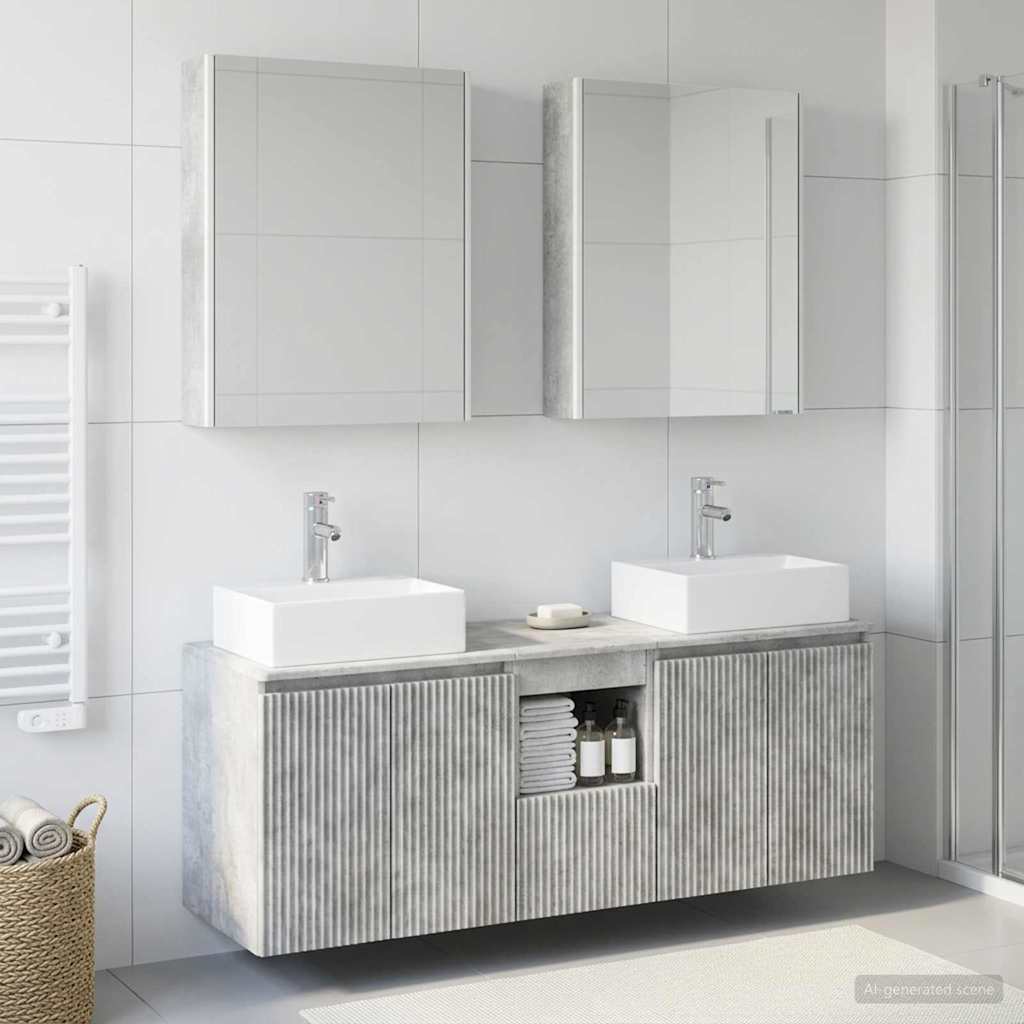 vidaXL Bathroom Cabinet Set 5 pcs Concrete Grey Engineered Wood