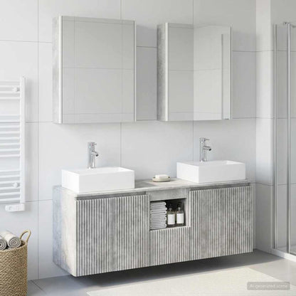 vidaXL Bathroom Cabinet Set 5 pcs Concrete Grey Engineered Wood