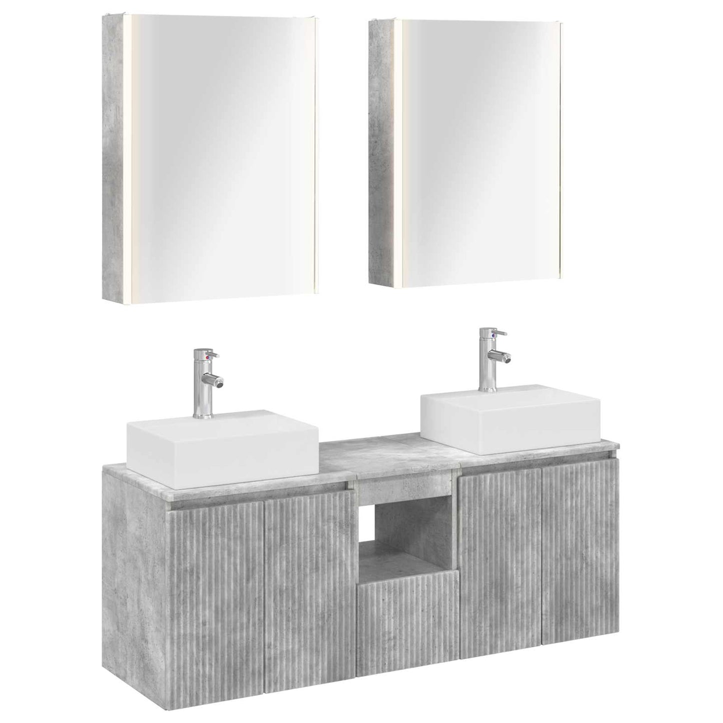 vidaXL Bathroom Cabinet Set 5 pcs Concrete Grey Engineered Wood