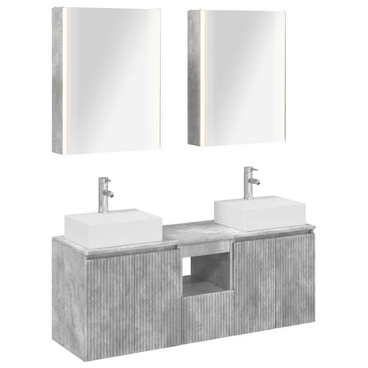 vidaXL Bathroom Cabinet Set 5 pcs Concrete Grey Engineered Wood