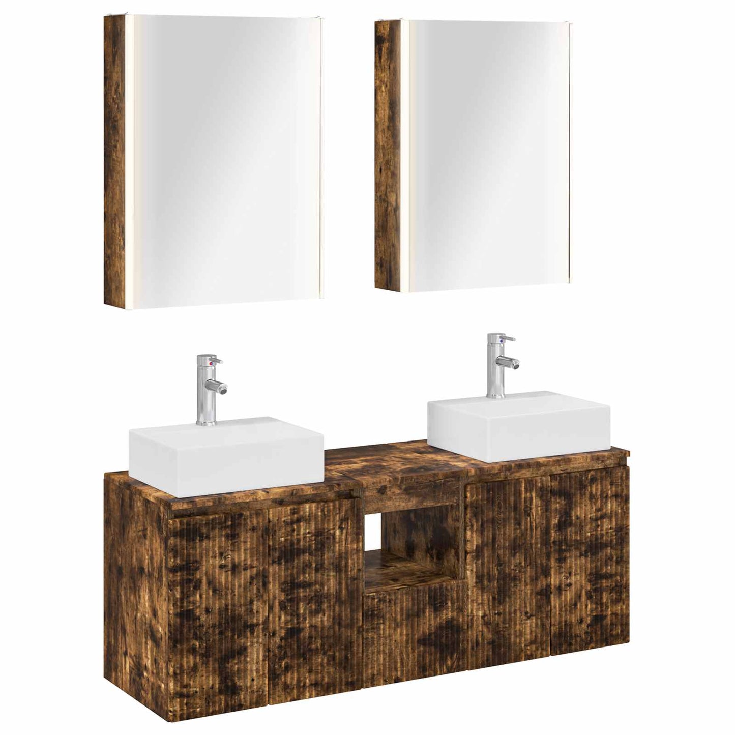 vidaXL Bathroom Cabinet Set 5 pcs Smoked Oak Engineered Wood