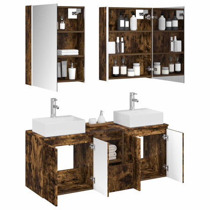 vidaXL Bathroom Cabinet Set 5 pcs Smoked Oak Engineered Wood
