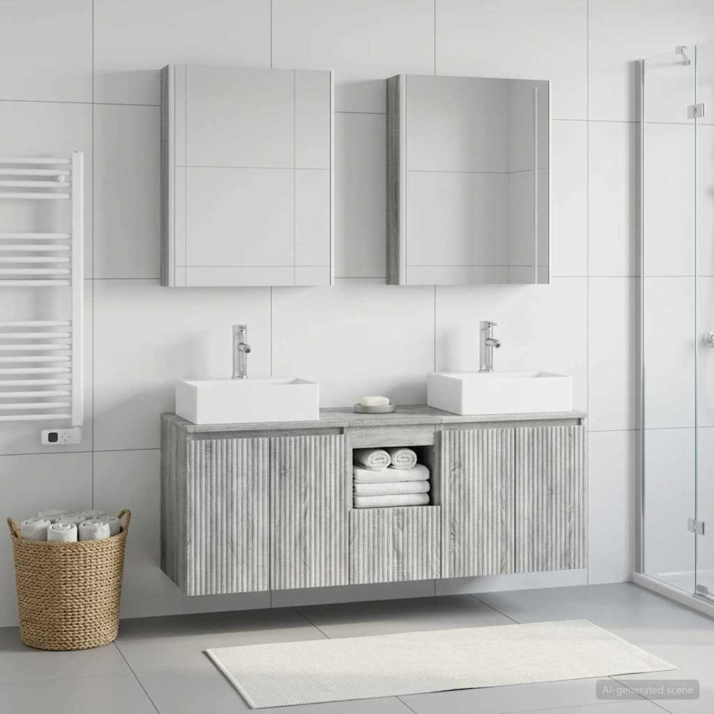 vidaXL Bathroom Cabinet Set 5 pcs Grey Sonoma Engineered Wood