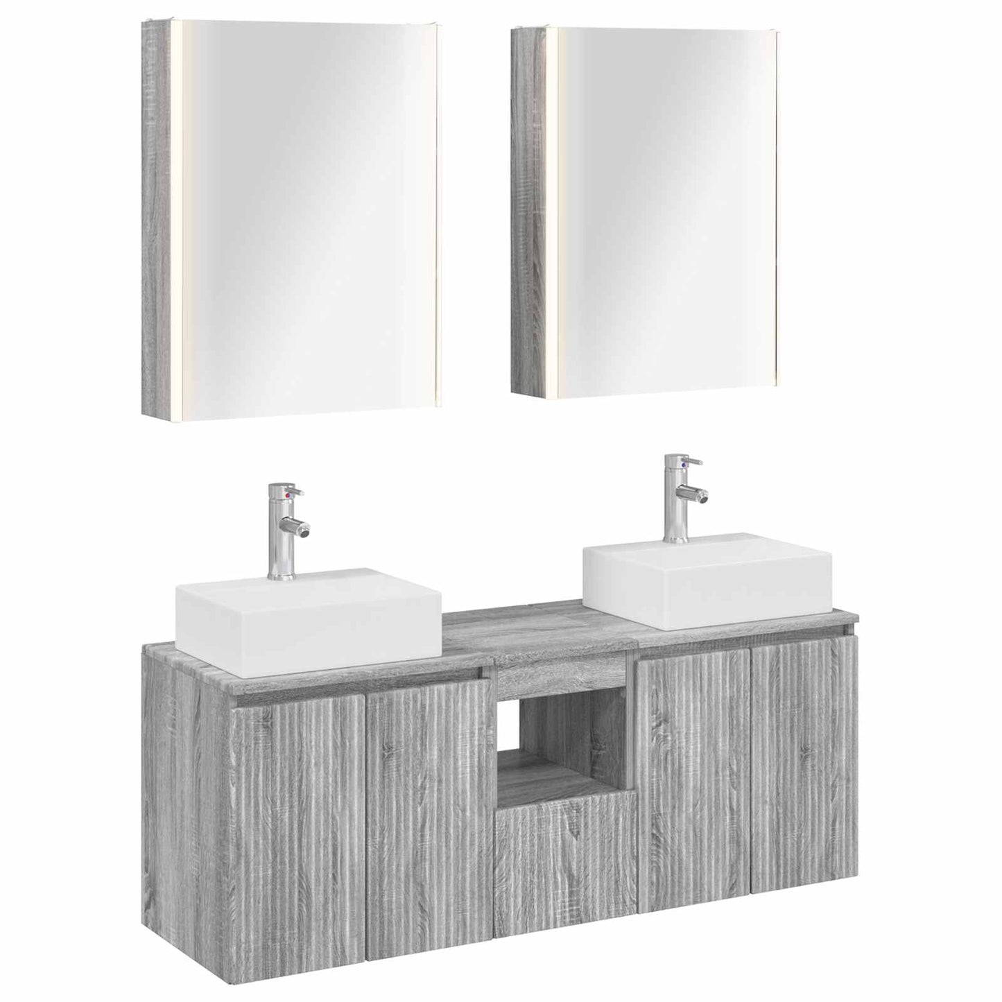 vidaXL Bathroom Cabinet Set 5 pcs Grey Sonoma Engineered Wood