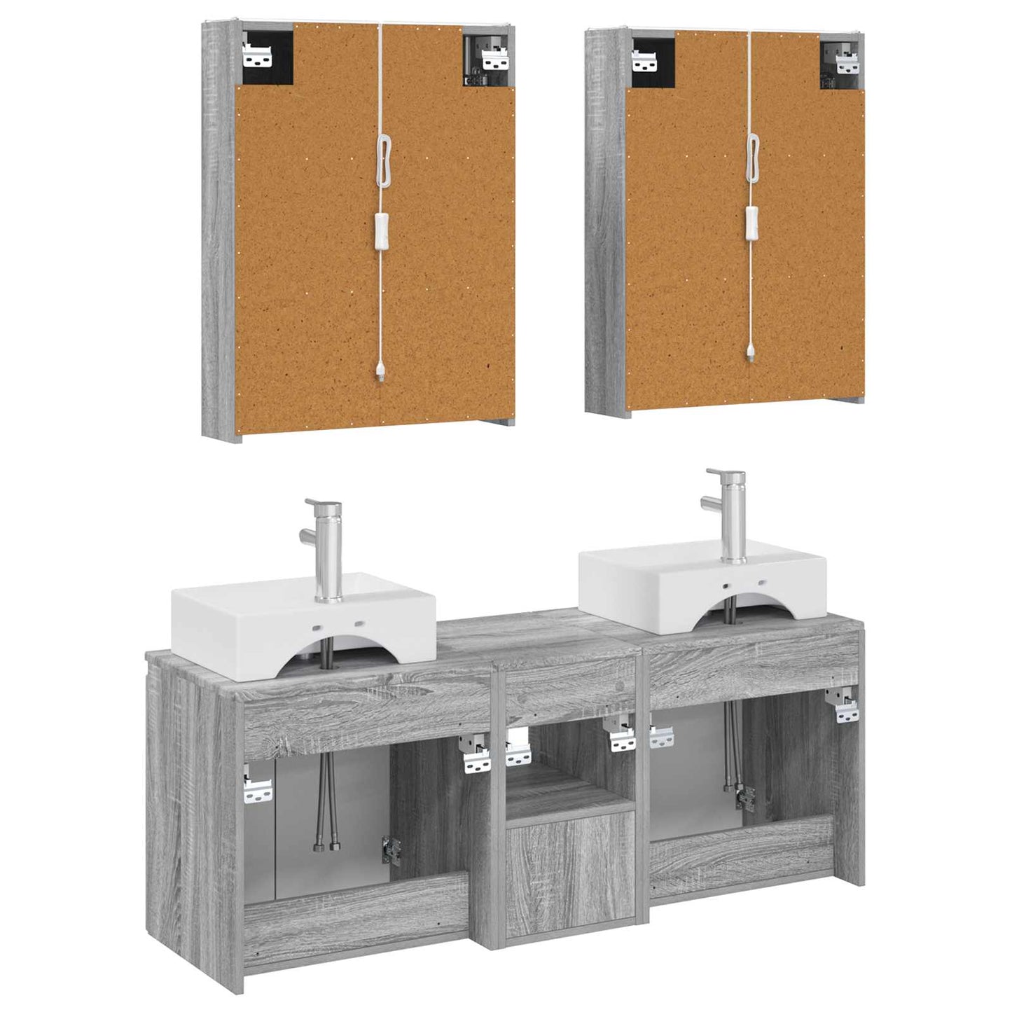 vidaXL Bathroom Cabinet Set 5 pcs Grey Sonoma Engineered Wood