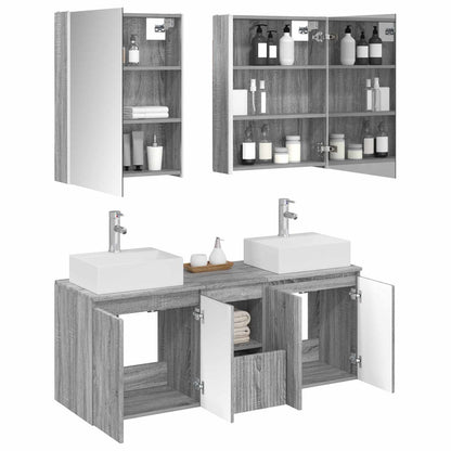vidaXL Bathroom Cabinet Set 5 pcs Grey Sonoma Engineered Wood