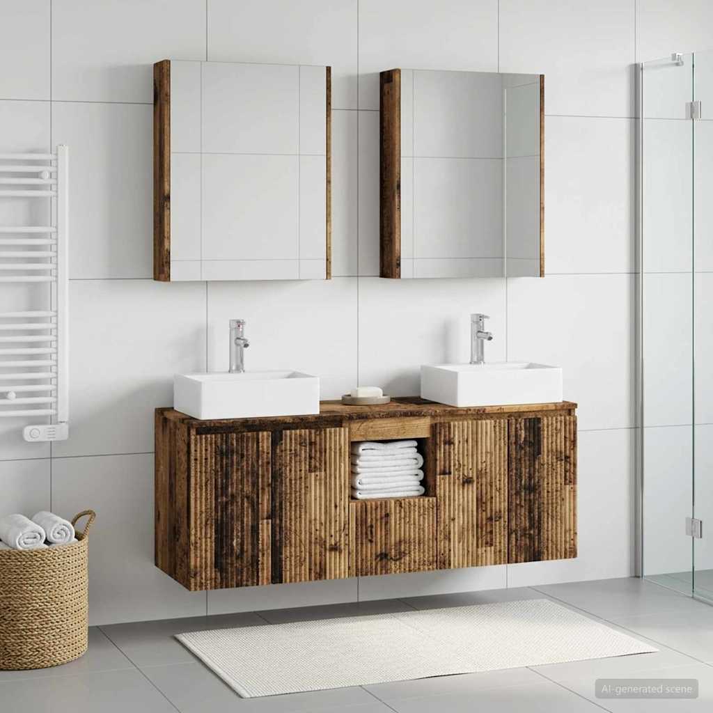 vidaXL Bathroom Cabinet Set 5 pcs Old Wood Engineered Wood