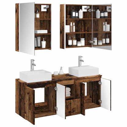 vidaXL Bathroom Cabinet Set 5 pcs Old Wood Engineered Wood