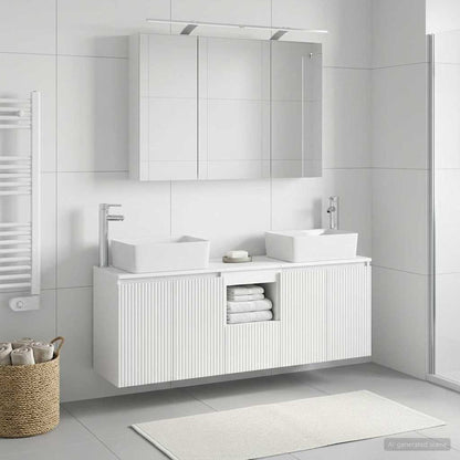 vidaXL Bathroom Cabinet Set 4 pcs White Engineered Wood