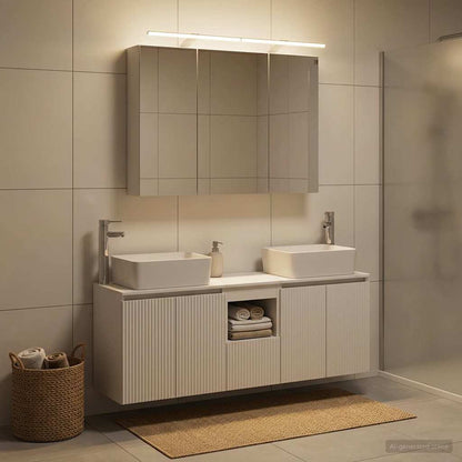 vidaXL Bathroom Cabinet Set 4 pcs White Engineered Wood