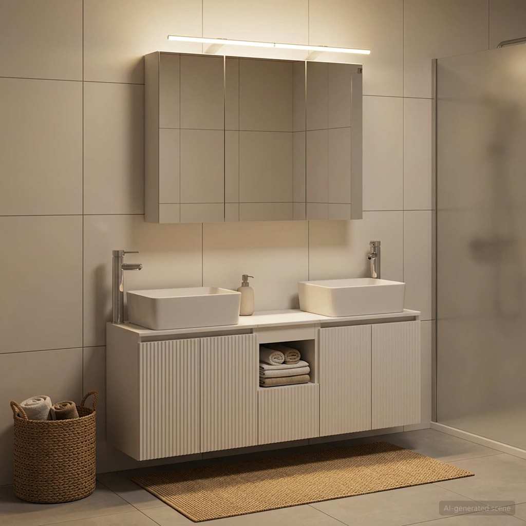vidaXL Bathroom Cabinet Set 4 pcs White Engineered Wood