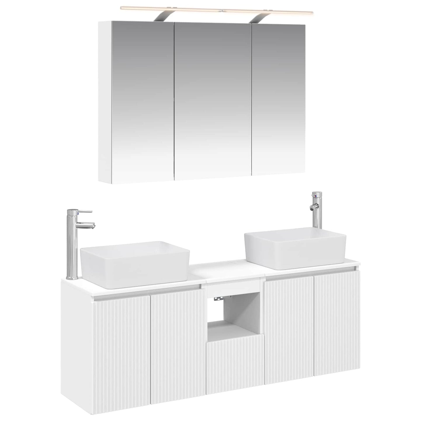 vidaXL Bathroom Cabinet Set 4 pcs White Engineered Wood