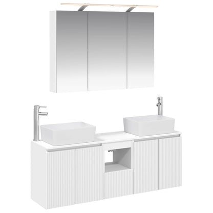 vidaXL Bathroom Cabinet Set 4 pcs White Engineered Wood