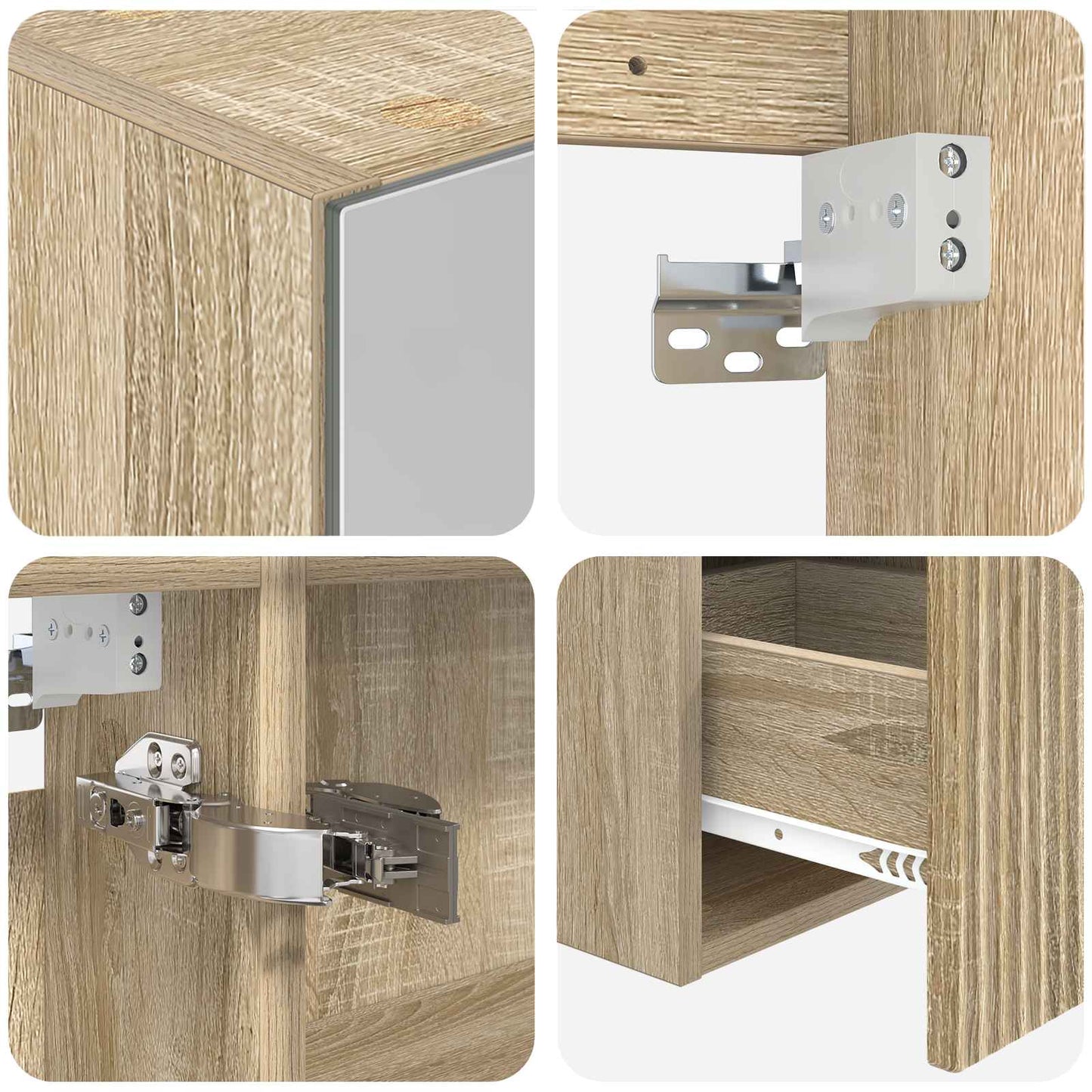 vidaXL Bathroom Cabinet Set 4 pcs Sonoma Oak Engineered Wood