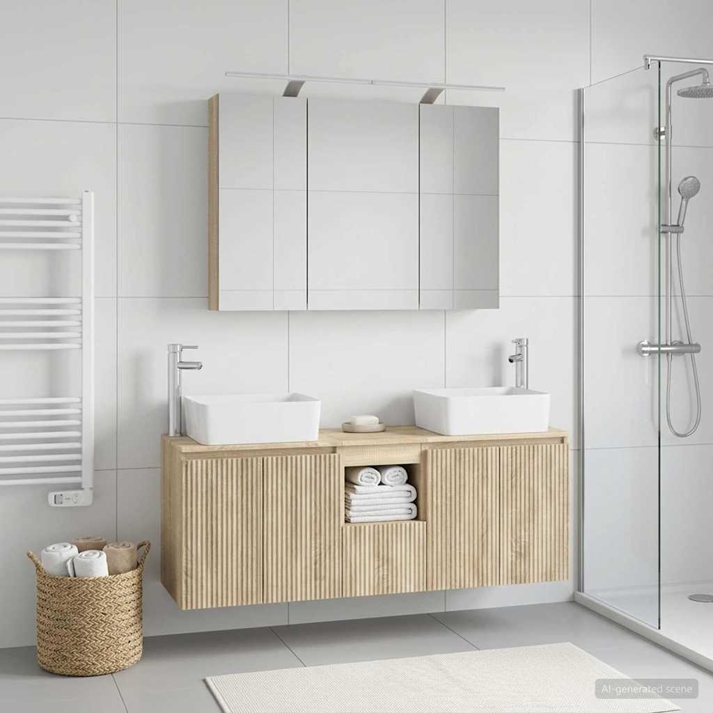 vidaXL Bathroom Cabinet Set 4 pcs Sonoma Oak Engineered Wood
