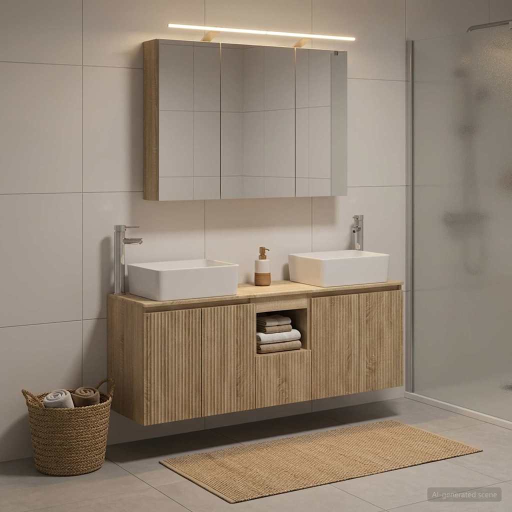 vidaXL Bathroom Cabinet Set 4 pcs Sonoma Oak Engineered Wood
