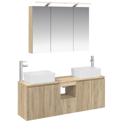 vidaXL Bathroom Cabinet Set 4 pcs Sonoma Oak Engineered Wood