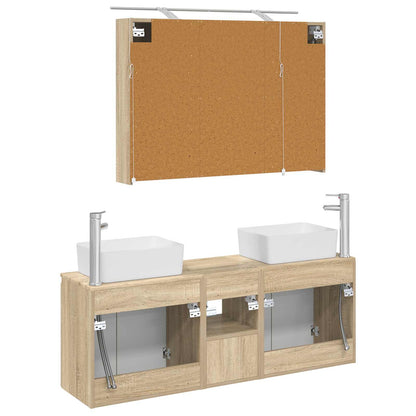 vidaXL Bathroom Cabinet Set 4 pcs Sonoma Oak Engineered Wood