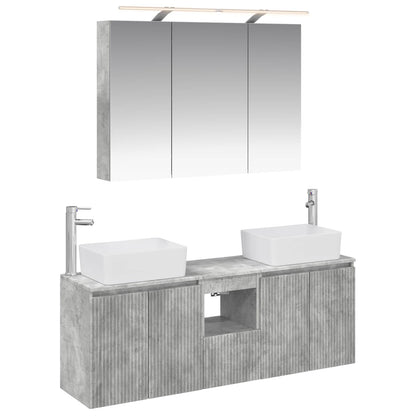 vidaXL Bathroom Cabinet Set 4 pcs Concrete Grey Engineered Wood