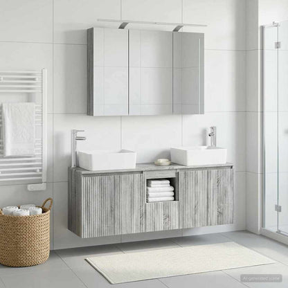 vidaXL Bathroom Cabinet Set 4 pcs Grey Sonoma Engineered Wood