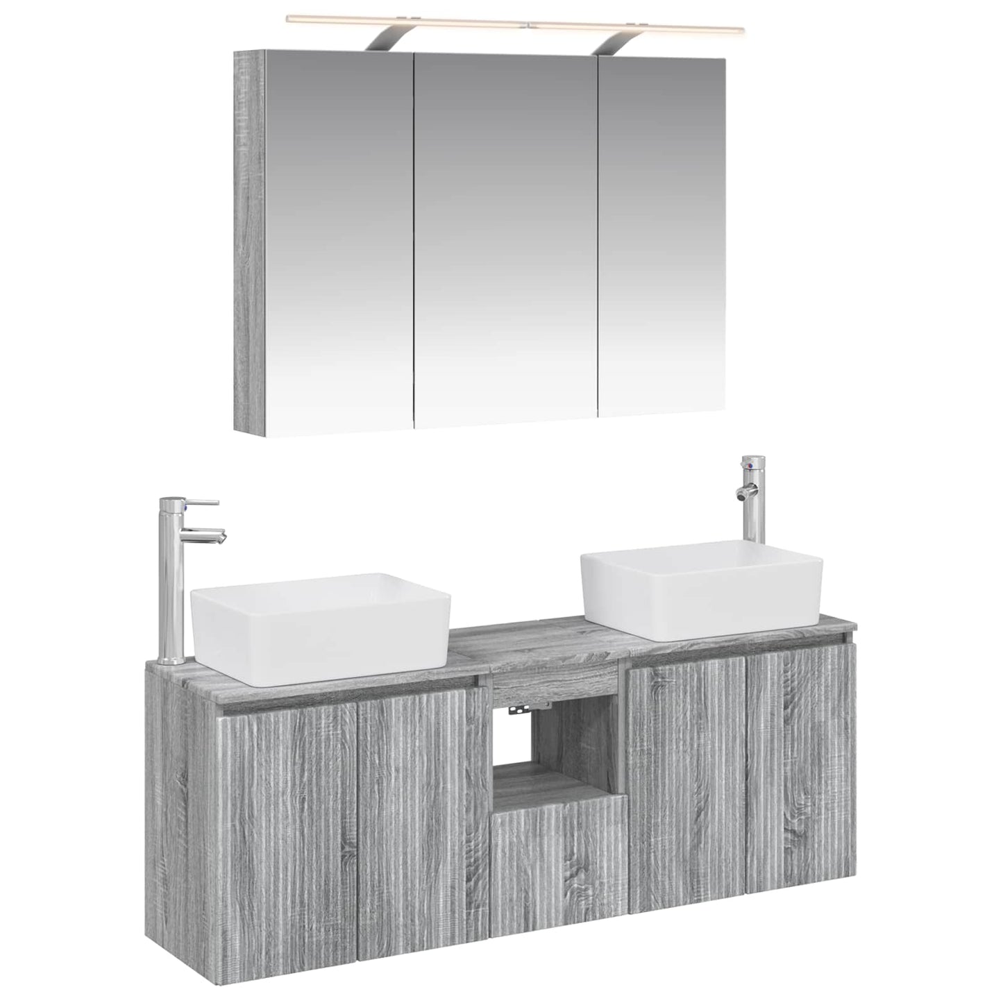vidaXL Bathroom Cabinet Set 4 pcs Grey Sonoma Engineered Wood