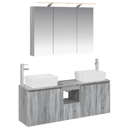 vidaXL Bathroom Cabinet Set 4 pcs Grey Sonoma Engineered Wood