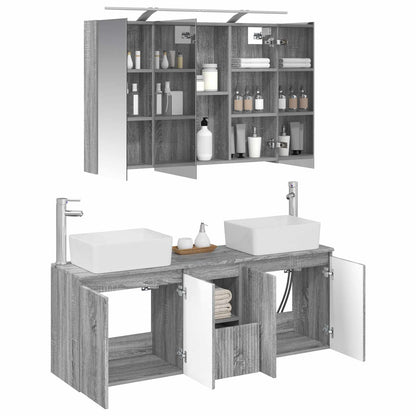 vidaXL Bathroom Cabinet Set 4 pcs Grey Sonoma Engineered Wood