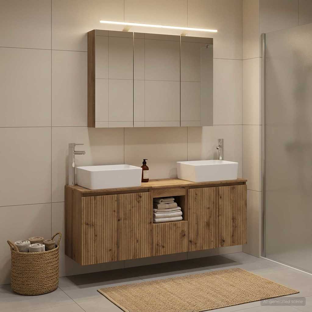 vidaXL Bathroom Cabinet Set 4 pcs Artisan Oak Engineered Wood