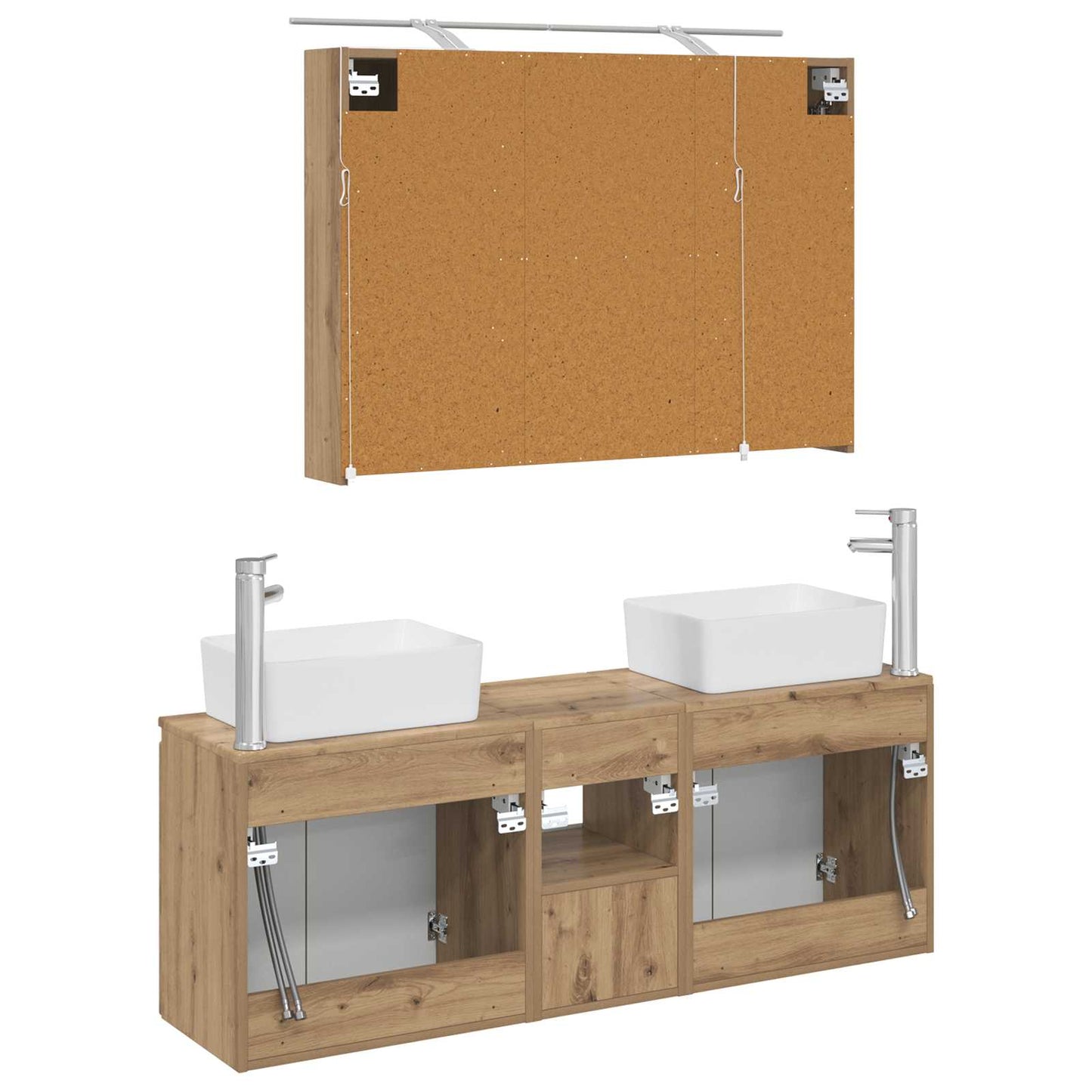 vidaXL Bathroom Cabinet Set 4 pcs Artisan Oak Engineered Wood