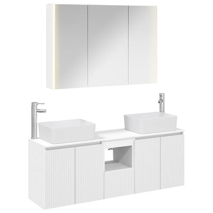 vidaXL Bathroom Cabinet Set 4 pcs White Engineered Wood