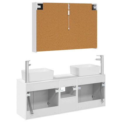 vidaXL Bathroom Cabinet Set 4 pcs White Engineered Wood
