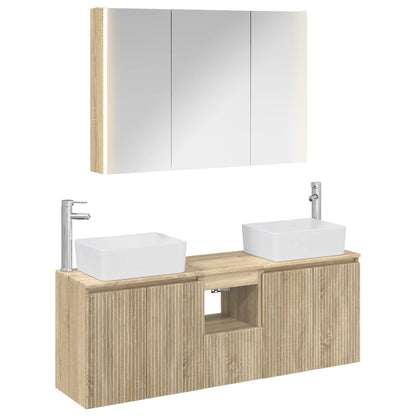 vidaXL Bathroom Cabinet Set 4 pcs Sonoma Oak Engineered Wood