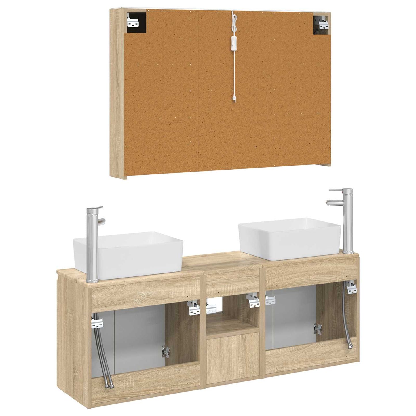 vidaXL Bathroom Cabinet Set 4 pcs Sonoma Oak Engineered Wood