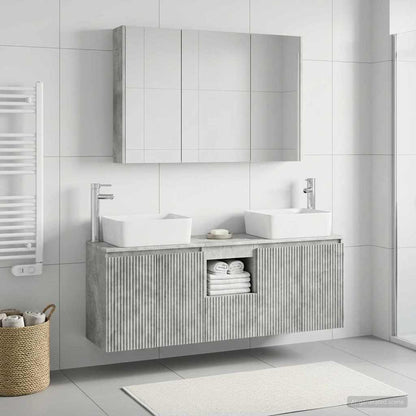 vidaXL Bathroom Cabinet Set 4 pcs Concrete Grey Engineered Wood