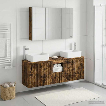 vidaXL Bathroom Cabinet Set 4 pcs Smoked Oak Engineered Wood